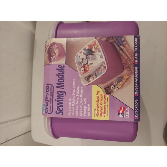 Vtg Eagle CraftStor Craft & Sewing Storage System Modules Purple New USA 1994 - Picture 4 of 7